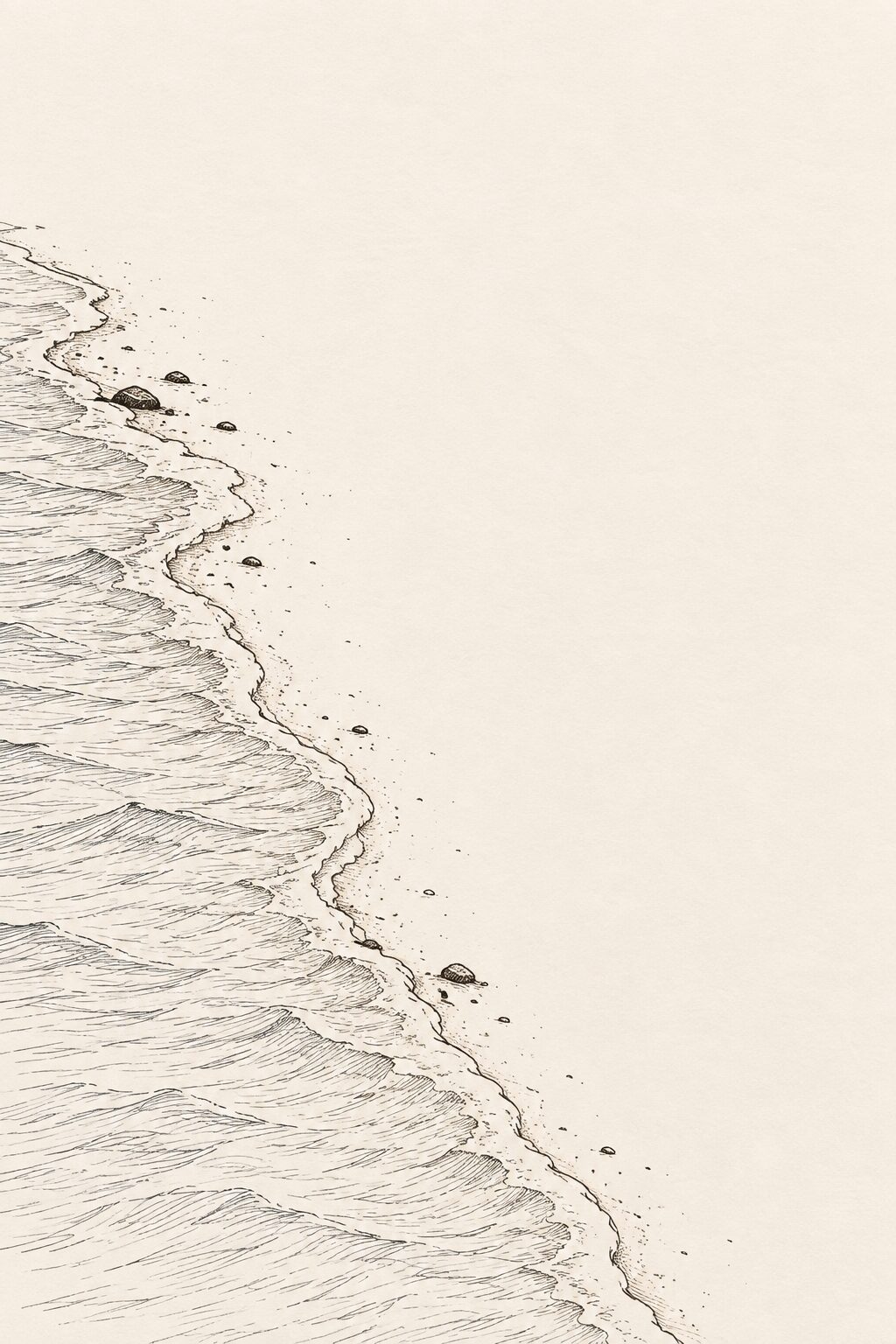 Hand-drawn coastline illustration