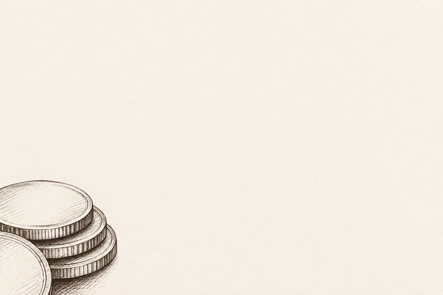 Hand-drawn coins illustration