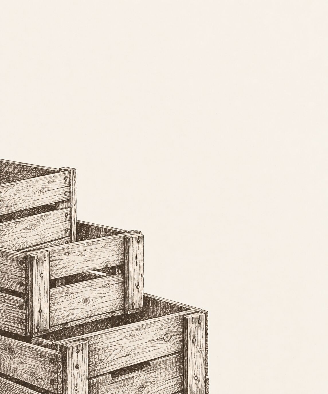 Hand-drawn crates illustration