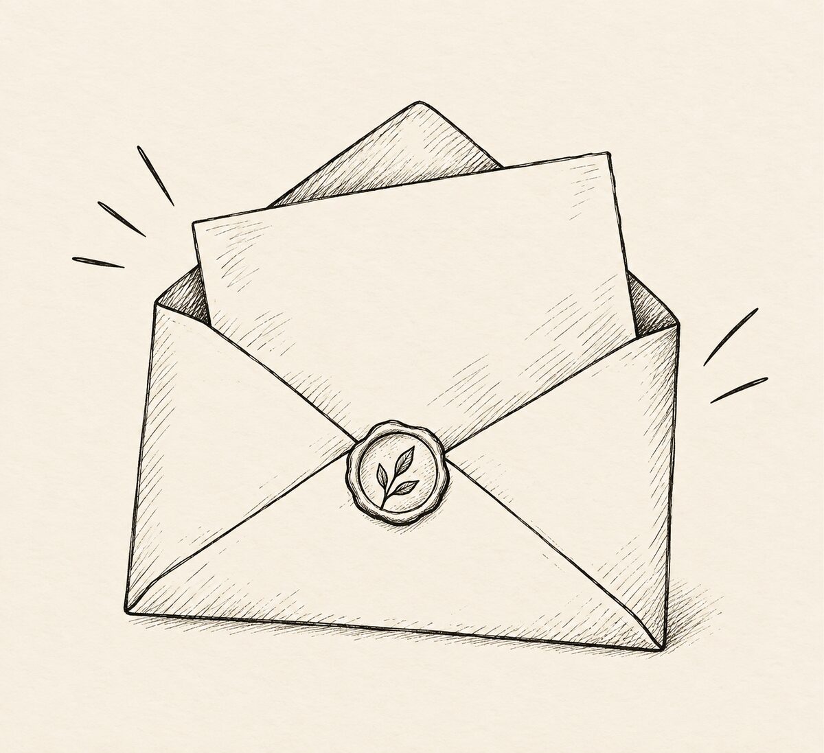 Hand-drawn letter illustration