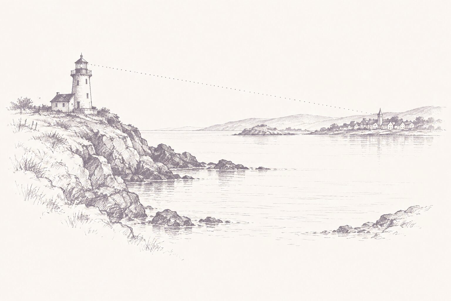 Hand-drawn lighthouse illustration