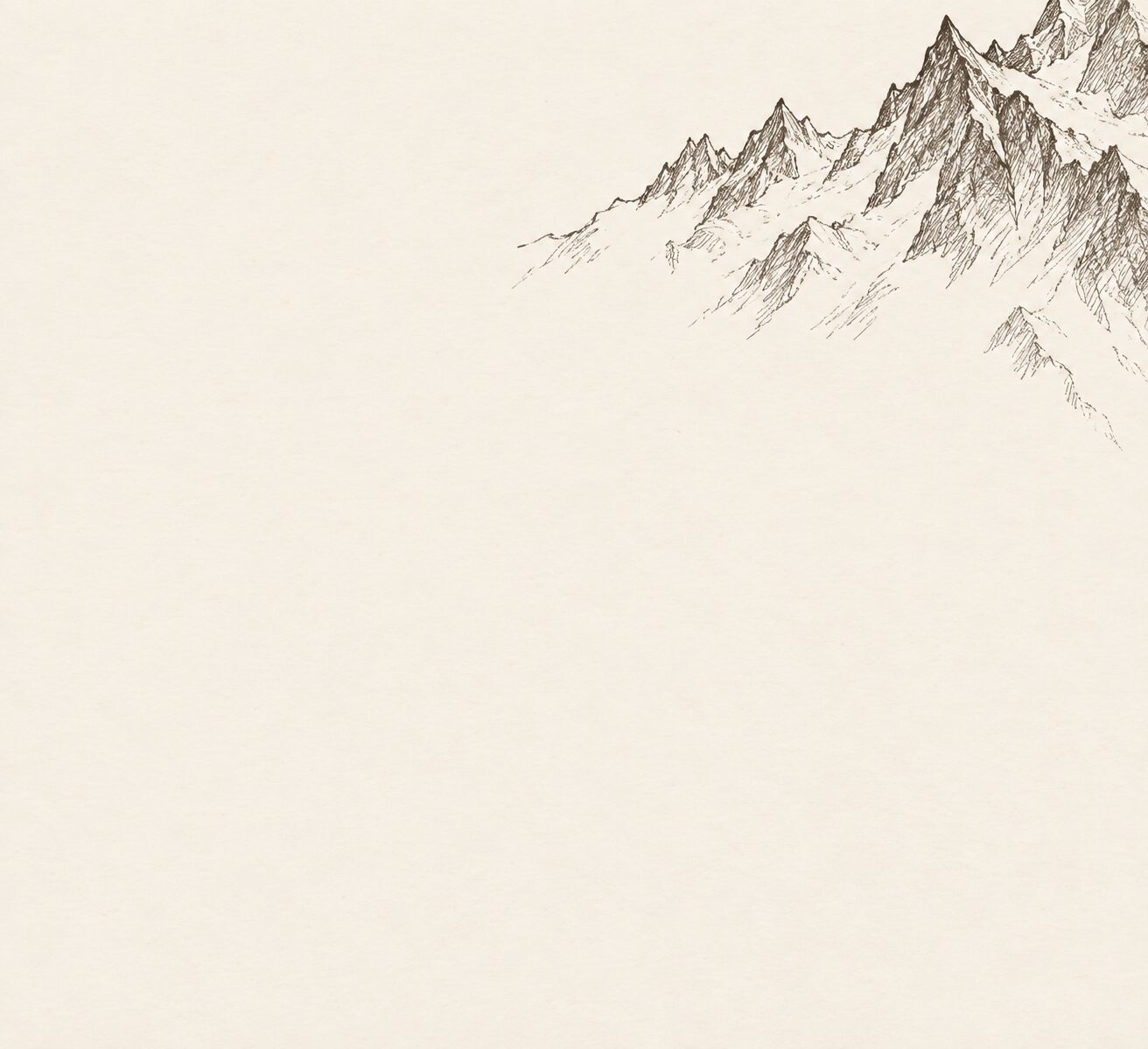 Hand-drawn mountain peaks illustration