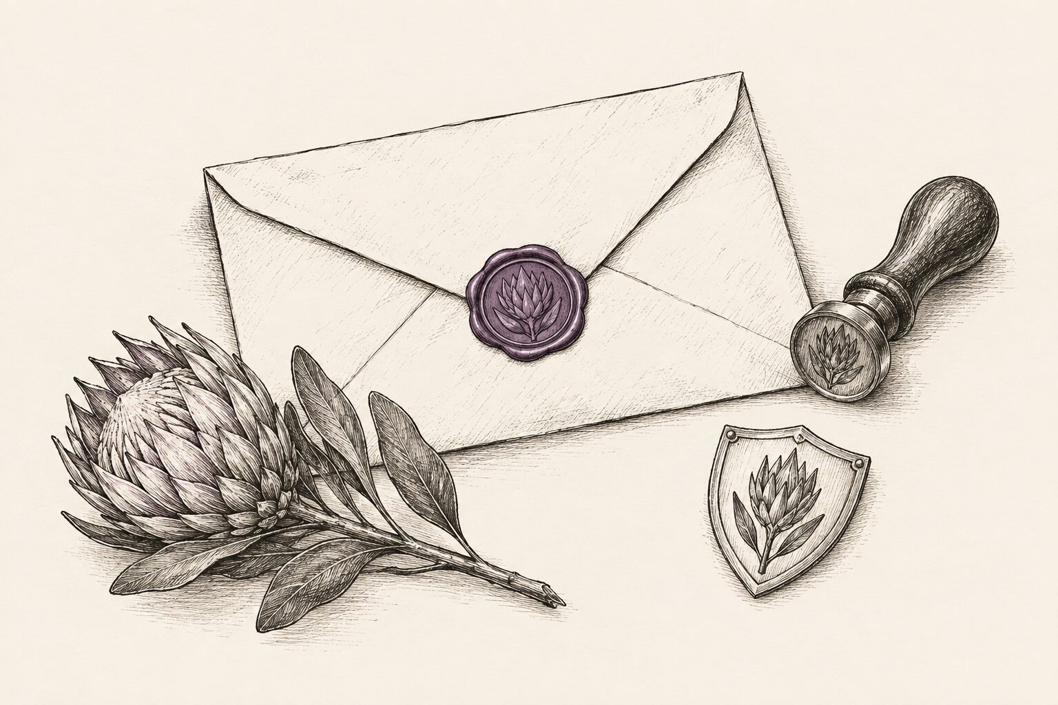 Hand-drawn privacy seal illustration