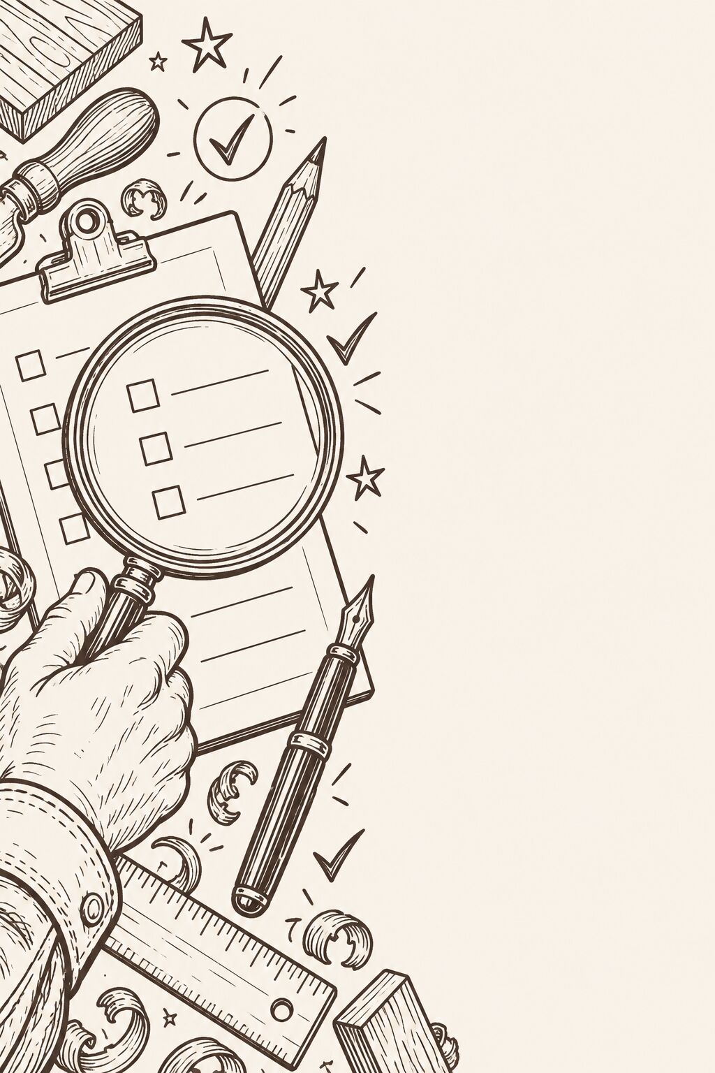 Hand-drawn craft quality illustration