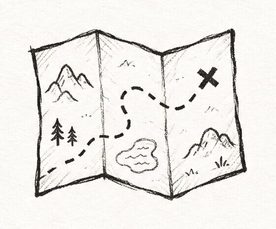 Hand-drawn map illustration