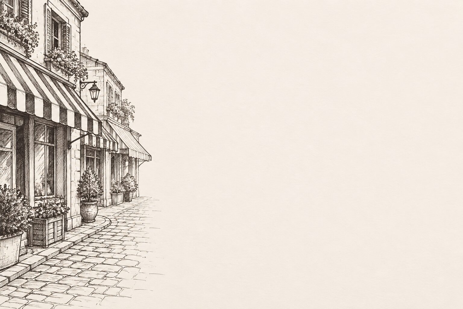 Hand-drawn shopfront illustration