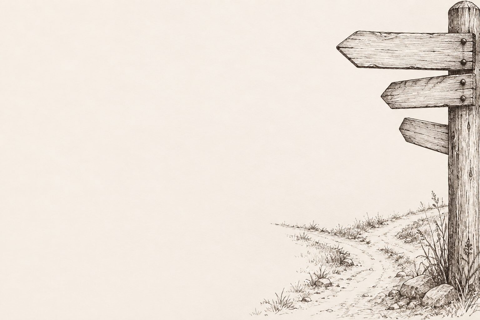 Hand-drawn signpost illustration