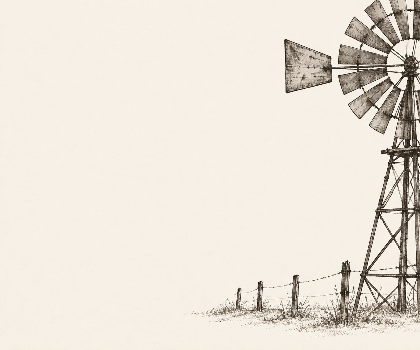 Hand-drawn windmill illustration