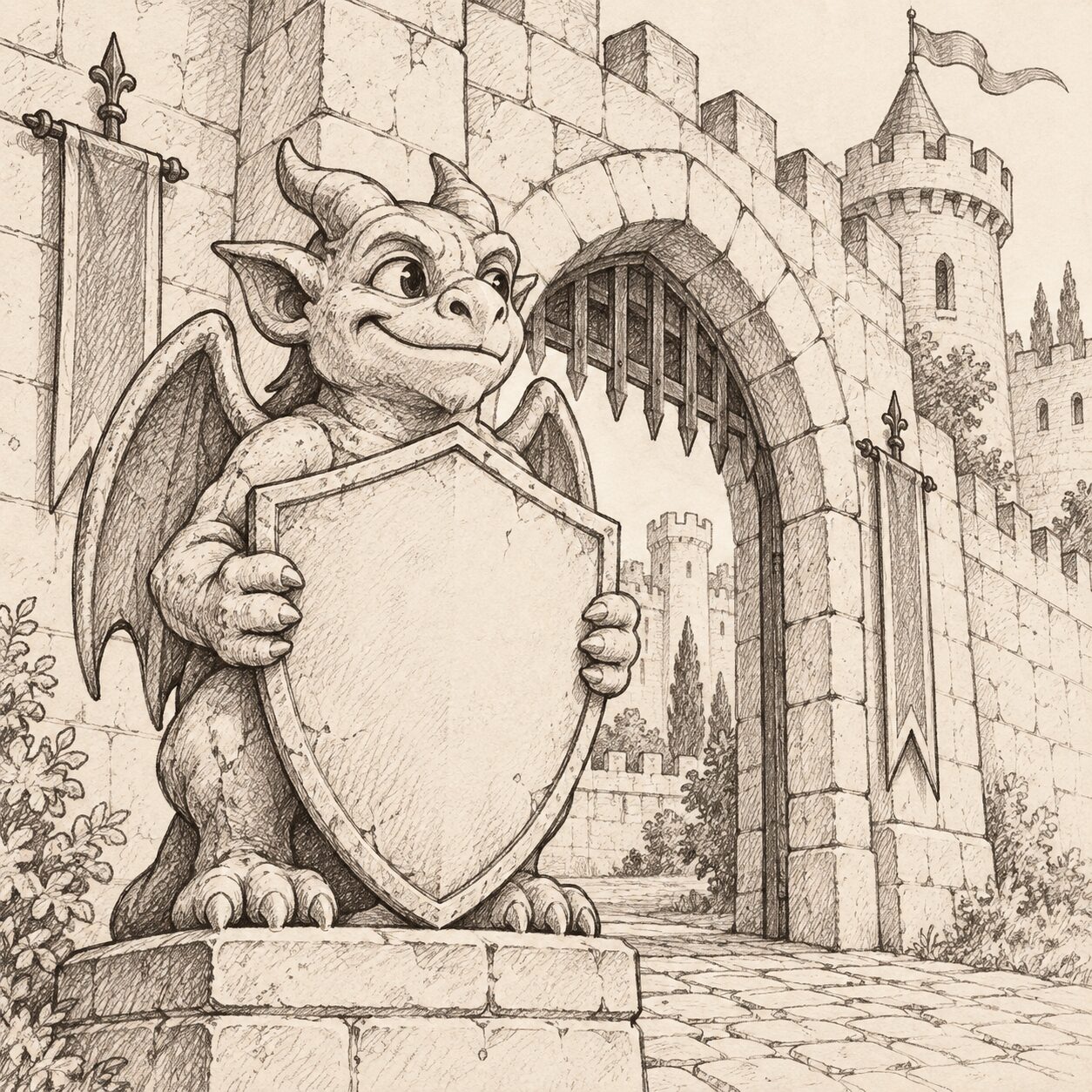 Illustrated team character portrait
