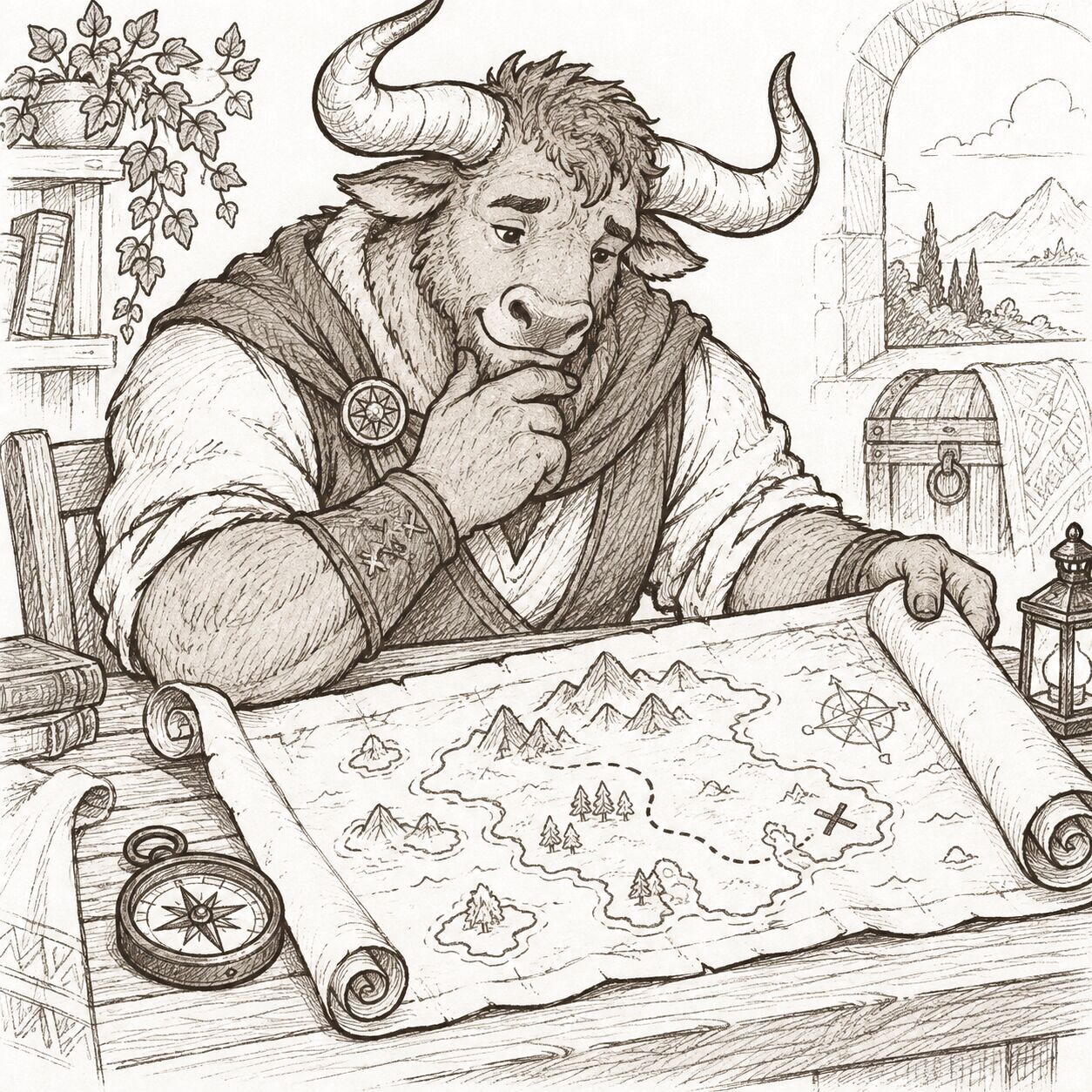 Illustrated team character portrait