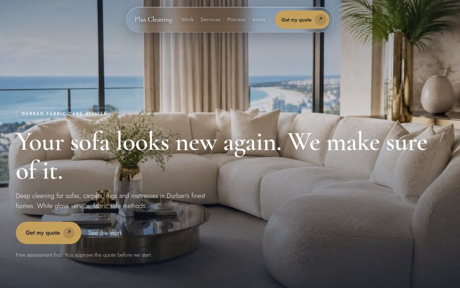 Plus Cleaning deep cleaning website homepage