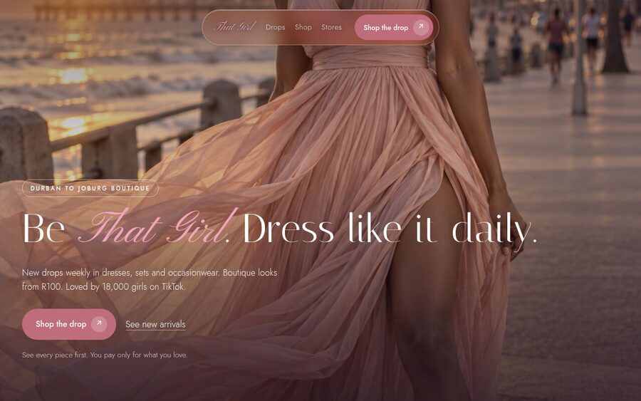 That Girl fashion boutique website homepage