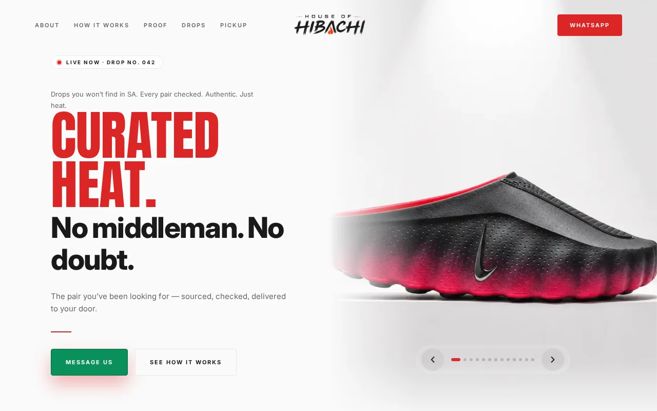House of Habachi streetwear website homepage